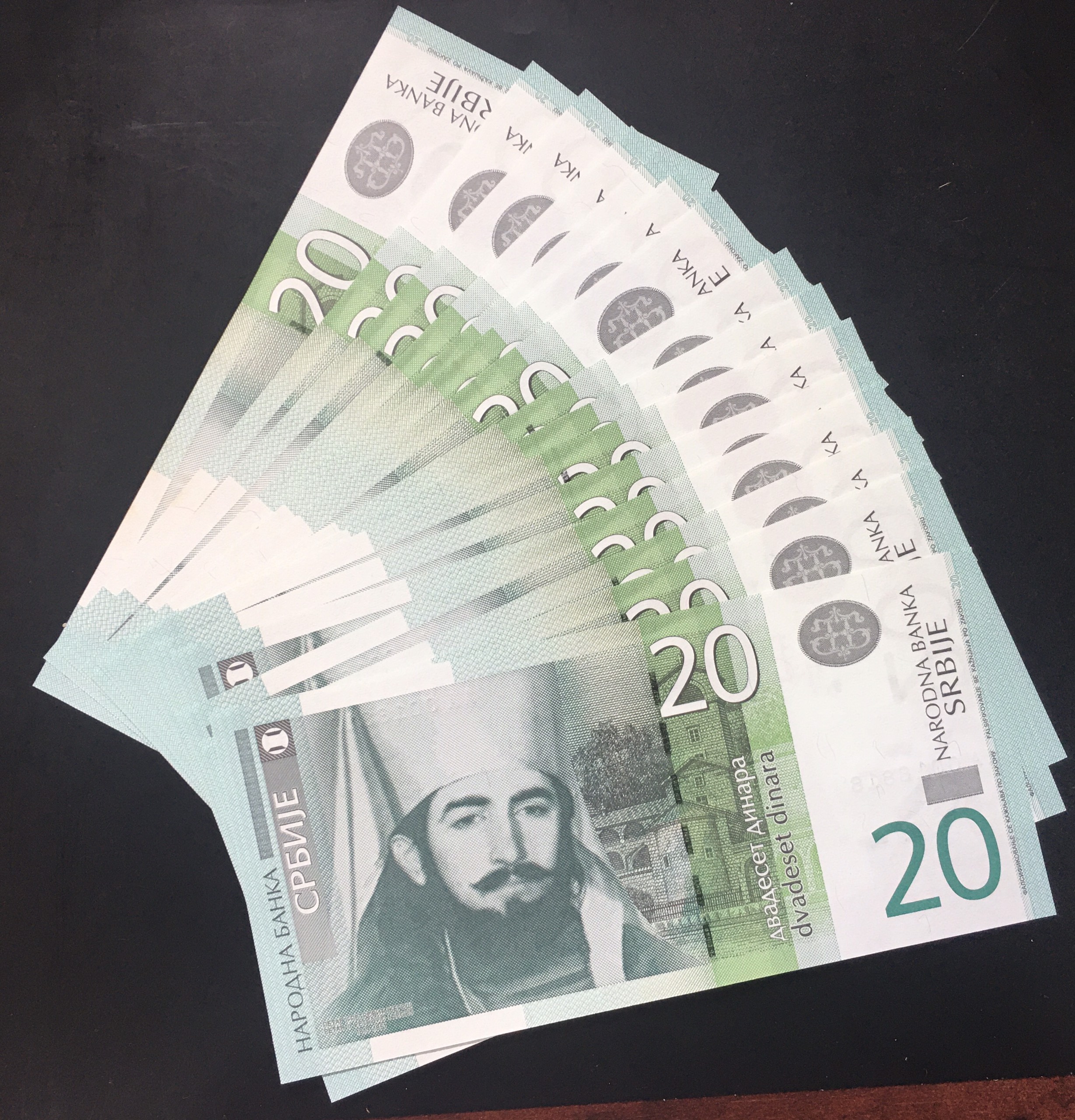 Tờ quốc gia châu Âu 20 dinara Serbia