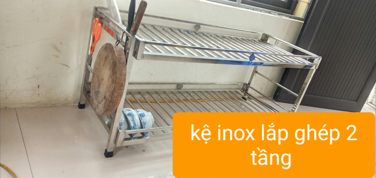 Kệ để đồ nhà bếp inox 2 tầng kt c45 ,d104 ,sâu 40