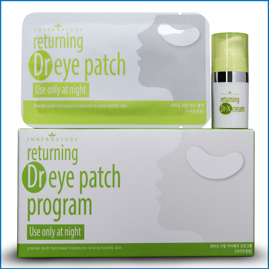 Liệu trình trẻ hóa vùng da mắt giúp giảm nếp nhăn, bọng, thâm mắt Hàn Quốc Lagivado Dr Eye Patch Program hộp 10 miếng – Màu trắng xanh