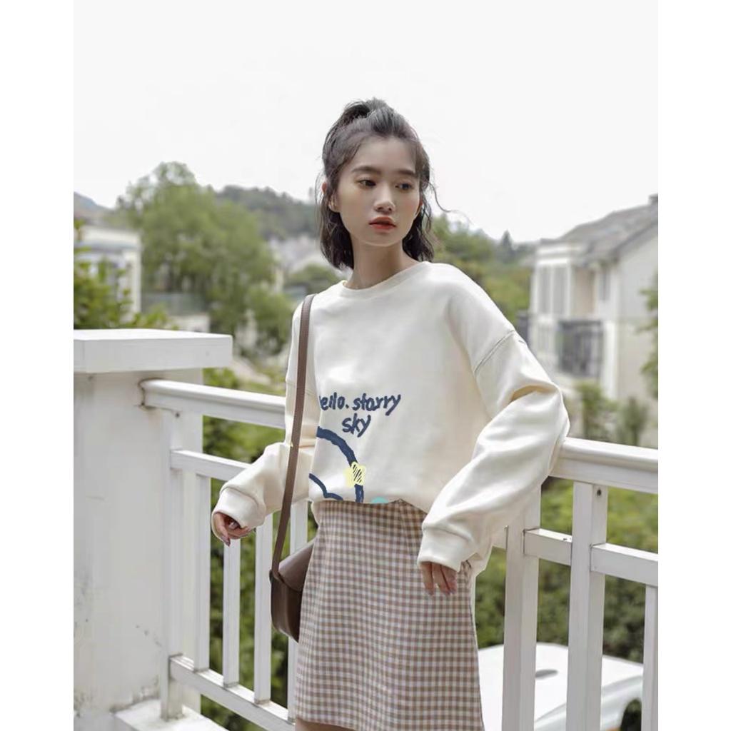 Áo Sweater Nỉ In HÌnh Gấu HELLO Cao Cấp, Áo Nỉ Ngoại Dáng Rộng Dài Tay, Áo nỉ bông oversize họa tiết khủng long nam/nữ
