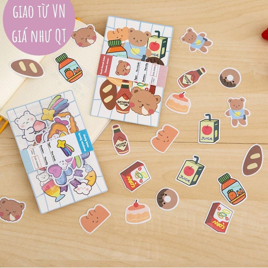 20 Sticker nhãn dán điện thoại sổ tay hình gấu kẹo dẻo phong cách hàn quốc dễ thương ST115