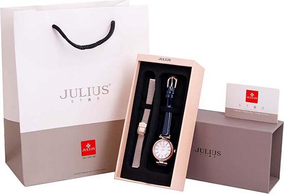 Đồng Hồ Nữ Julius Star Hàn Quốc JS-016C Dây Da Màu Xanh