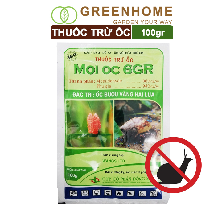 Thuốc trừ ốc Moi ốc, bao 100gr, trừ ốc sên và các loại ốc, bảo vệ cây trồng |Greenhome