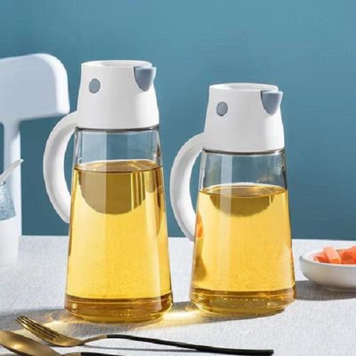 Bình đựng dầu thủy tinh cap cấp với nắp mở tự động 550ml ( Màu ngẫu nhiên ) - Hàng Nhập Khẩu