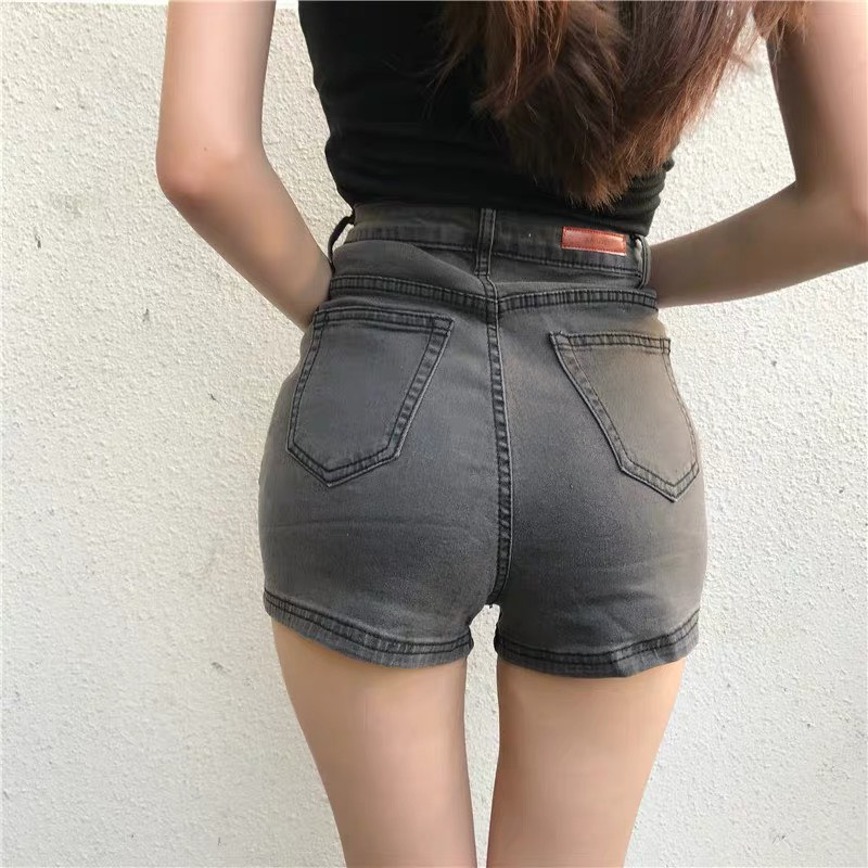 QUẦN SHORT JEAN NỮ BIG SIZE XÁM TRƠN CO DÃN MẠNH 2900