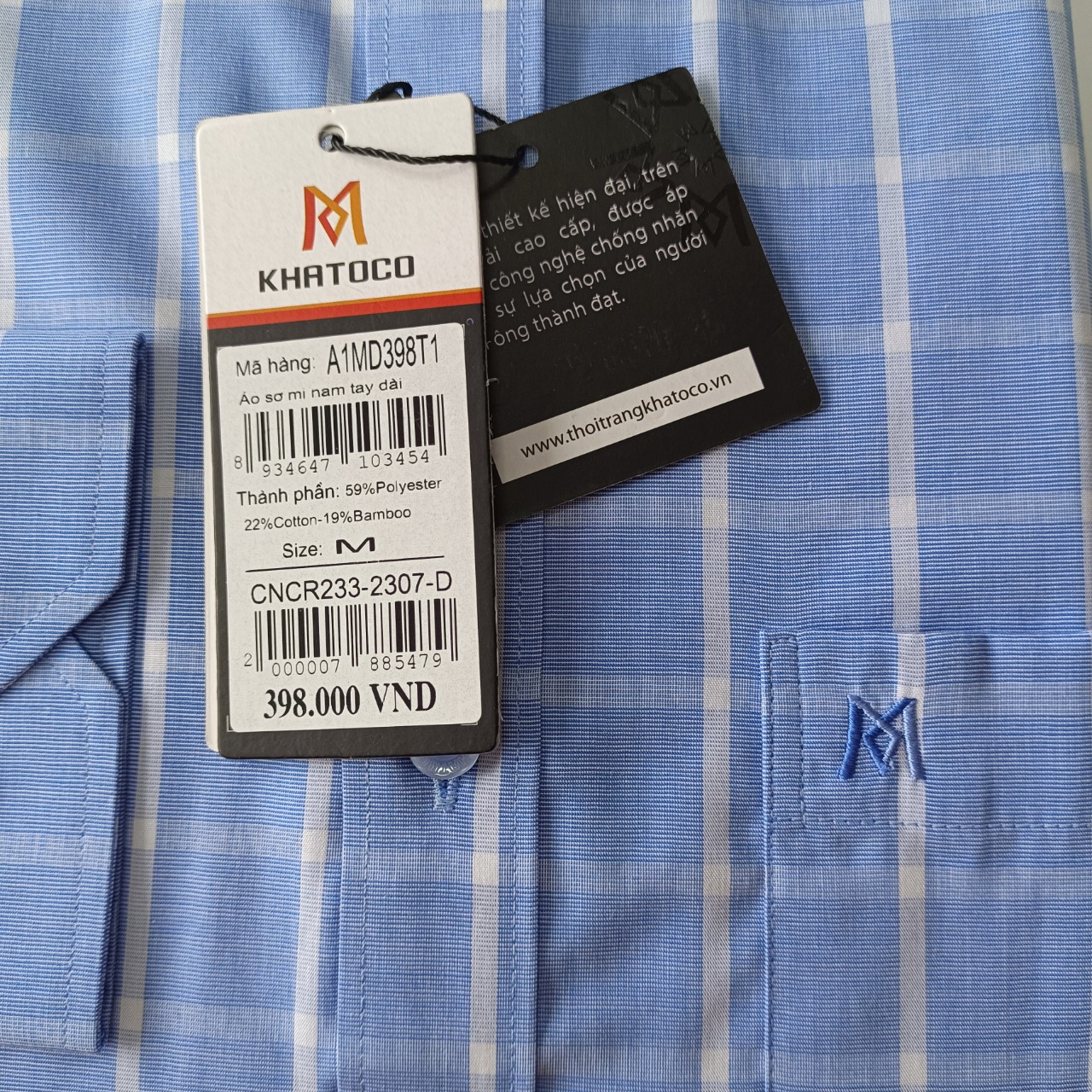 Áo sơ mi dài tay Khatoco dáng Tailor Fit mềm mịn, thoáng mát, chống nhăn