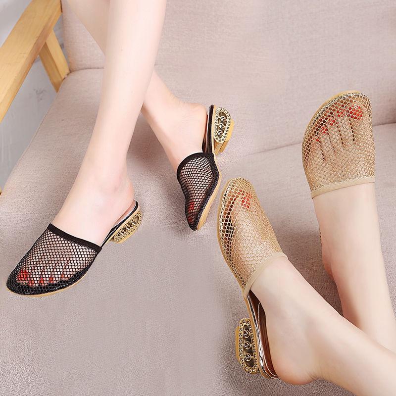 特价Dép Sandal Đế Dày Phối Ren Lưới Thời Trang Đi Biển Cho Nữ