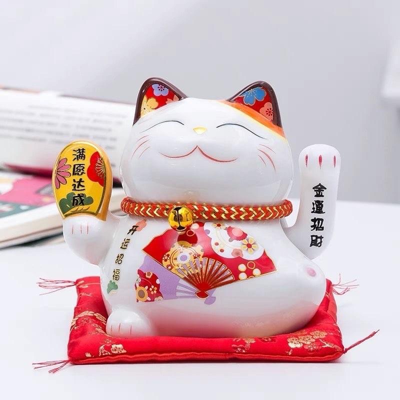 Mèo thần tài vẫy tay, mèo may mắn gọi khách phong thủy trưng bàn làm việc hay cửa hàng quà tặng khai trương