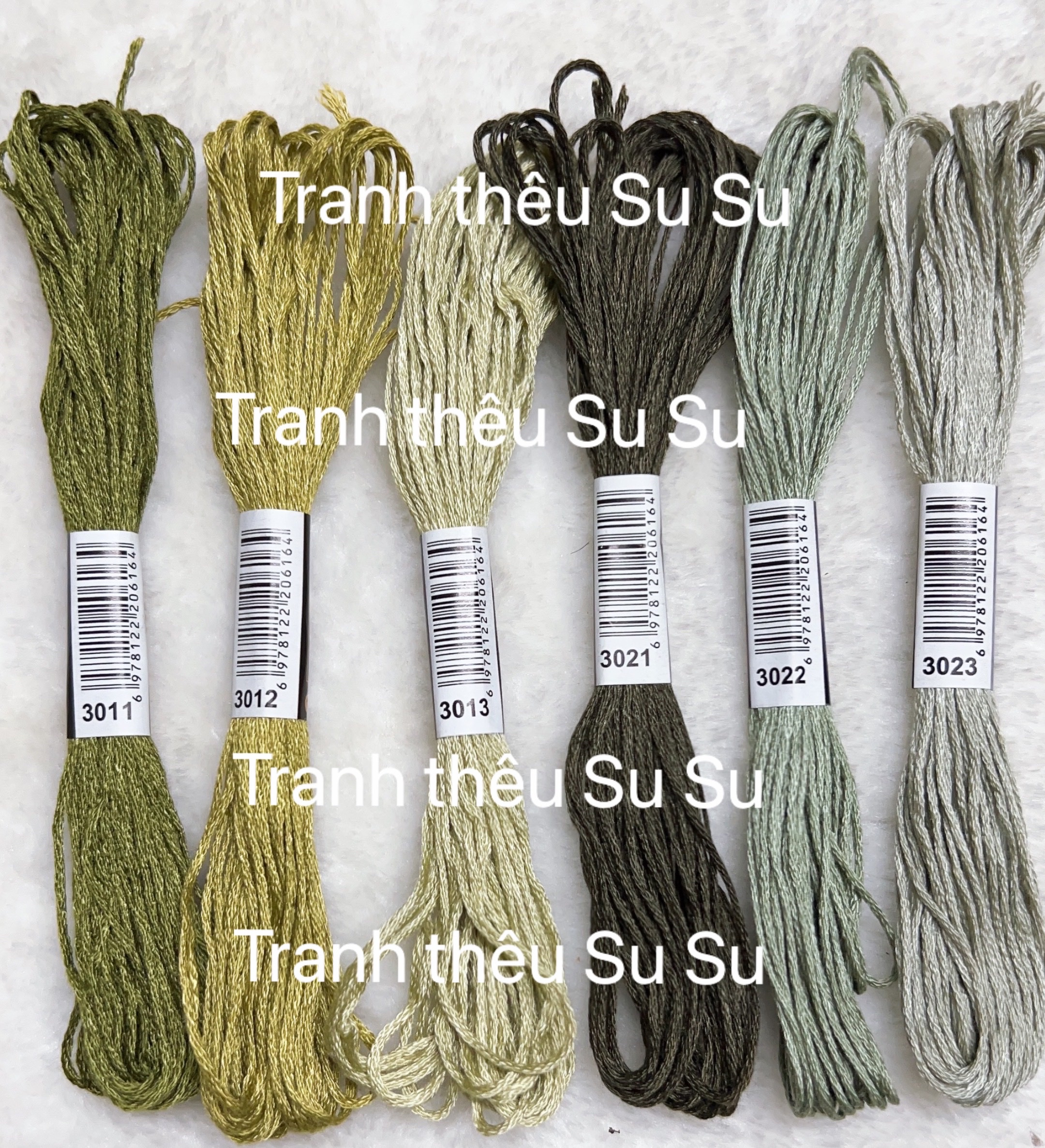 Chỉ thêu cotton mã chuẩn DMC, các mã từ 3011 đến mã 3078