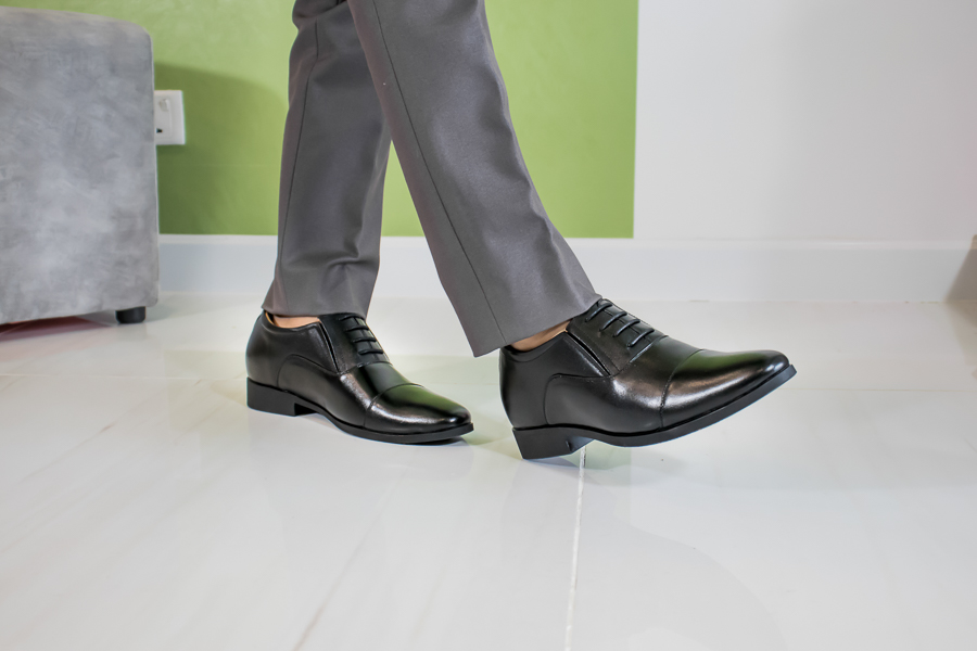 GIÀY TĂNG CHIỀU CAO GIÀY CAO DÀNH CHO NAM GIỚI T51 ĐEN TRƠN - CAO 6CM GIÀY ĐỘN NAM CAO VƯỢT TRỘI