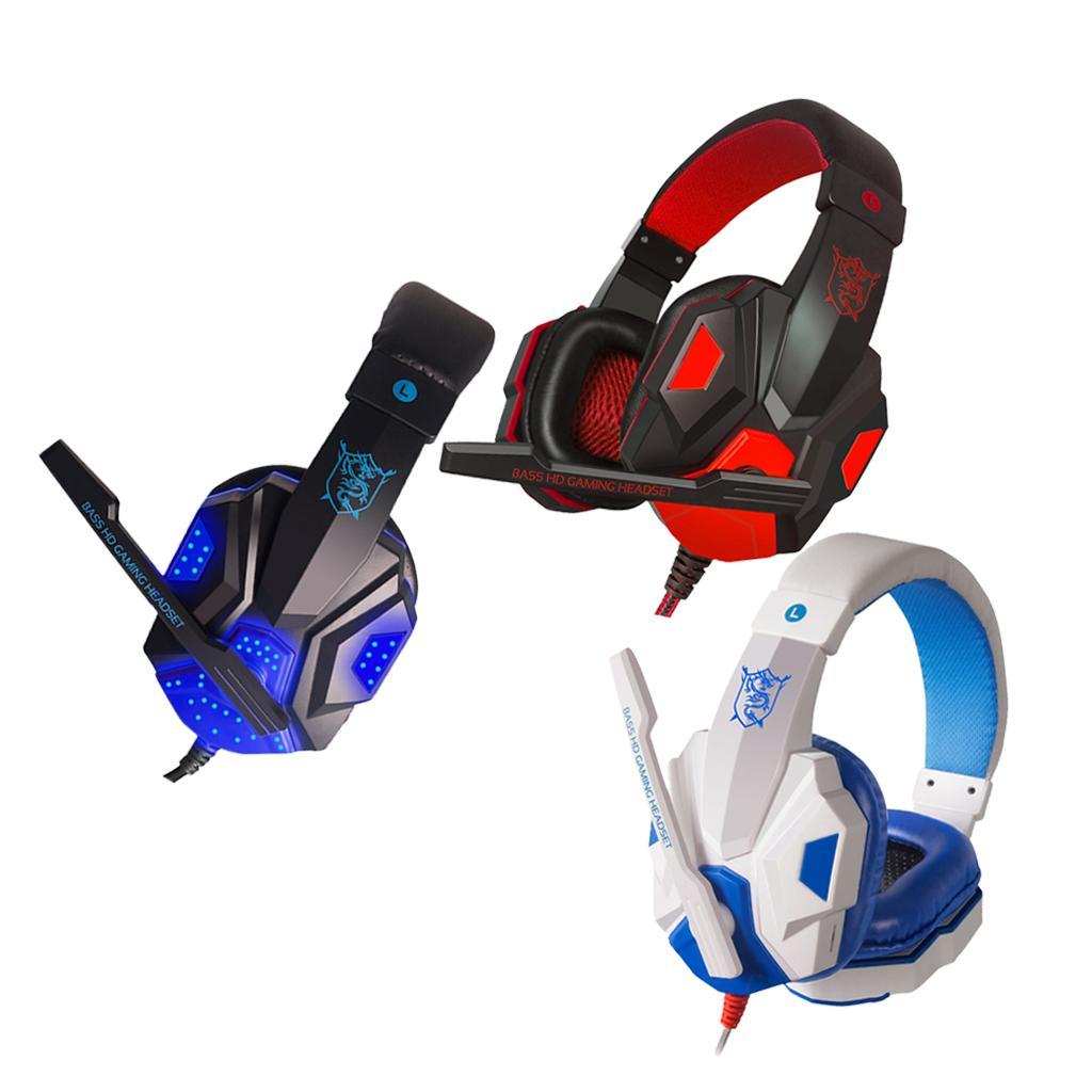 2x Gaming Headset Over Ear Headphones with Mic LED Light for PC