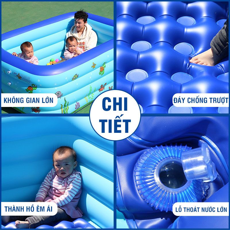 Bể bơi phao hồ bơi Hình chữ nhật hoa văn ngẫu nhiên 3 tầng Sportslink