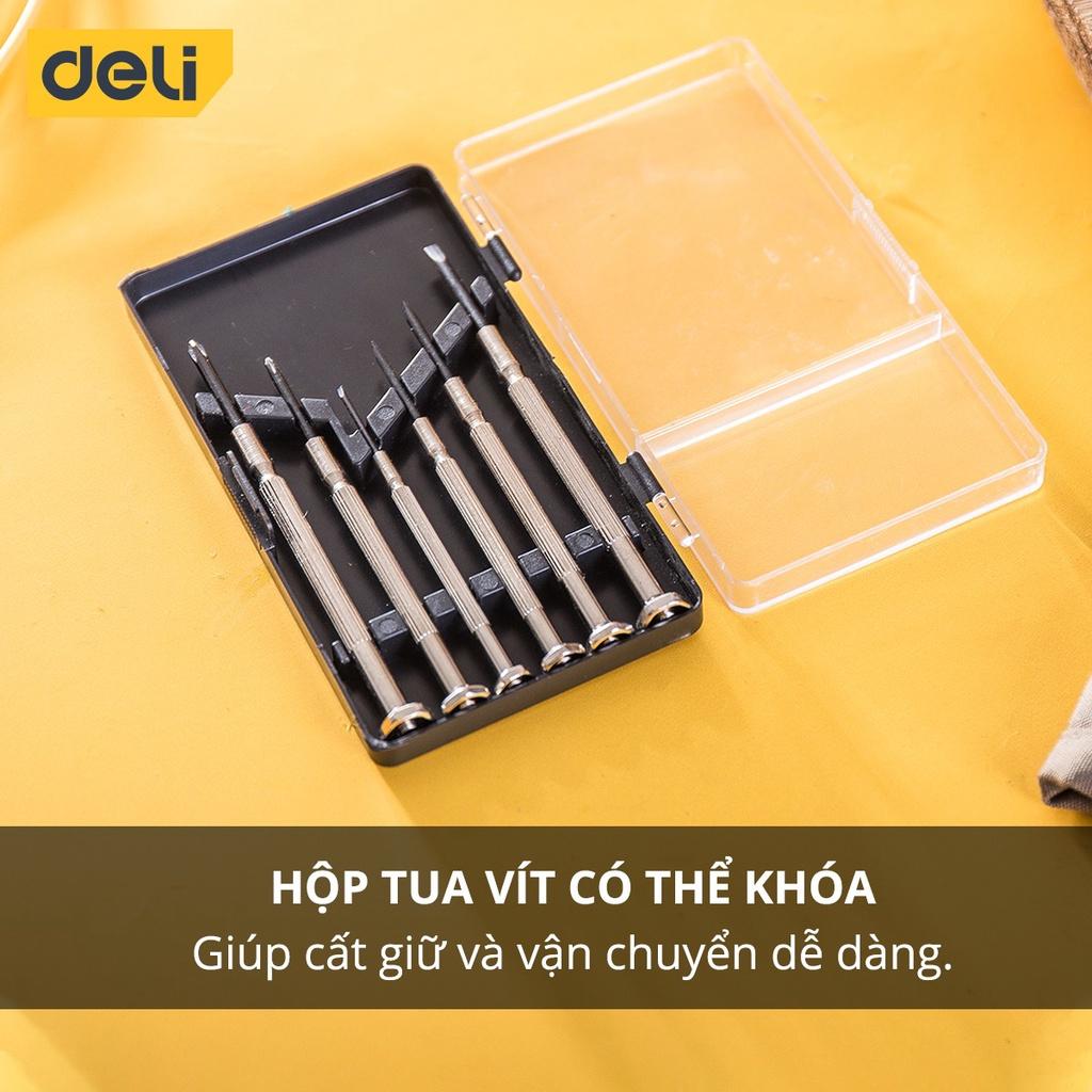 Bộ Tua Vít Đa Năng 6 Chiếc Deli Cao Cấp Chính Hãng - Nhỏ Gọn, Tiện Ích, Dễ Dàng Sử Dụng - Thiết Thể Đẹp Mắt - EDL3206