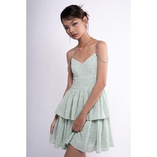 OLALASTUDIO đầm dây xanh mint cúp ngực 2 tầng Renee