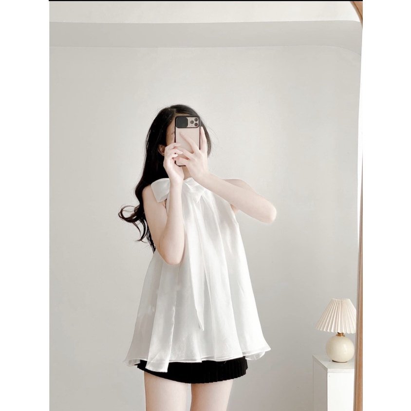 Áo Yếm Nữ Buộc Nơ Voan Tơ G0167