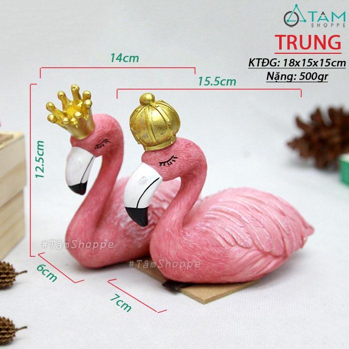 Cặp tượng chim hồng hạc KING QUEEN nằm nhiều cỡ TCV-HH-01
