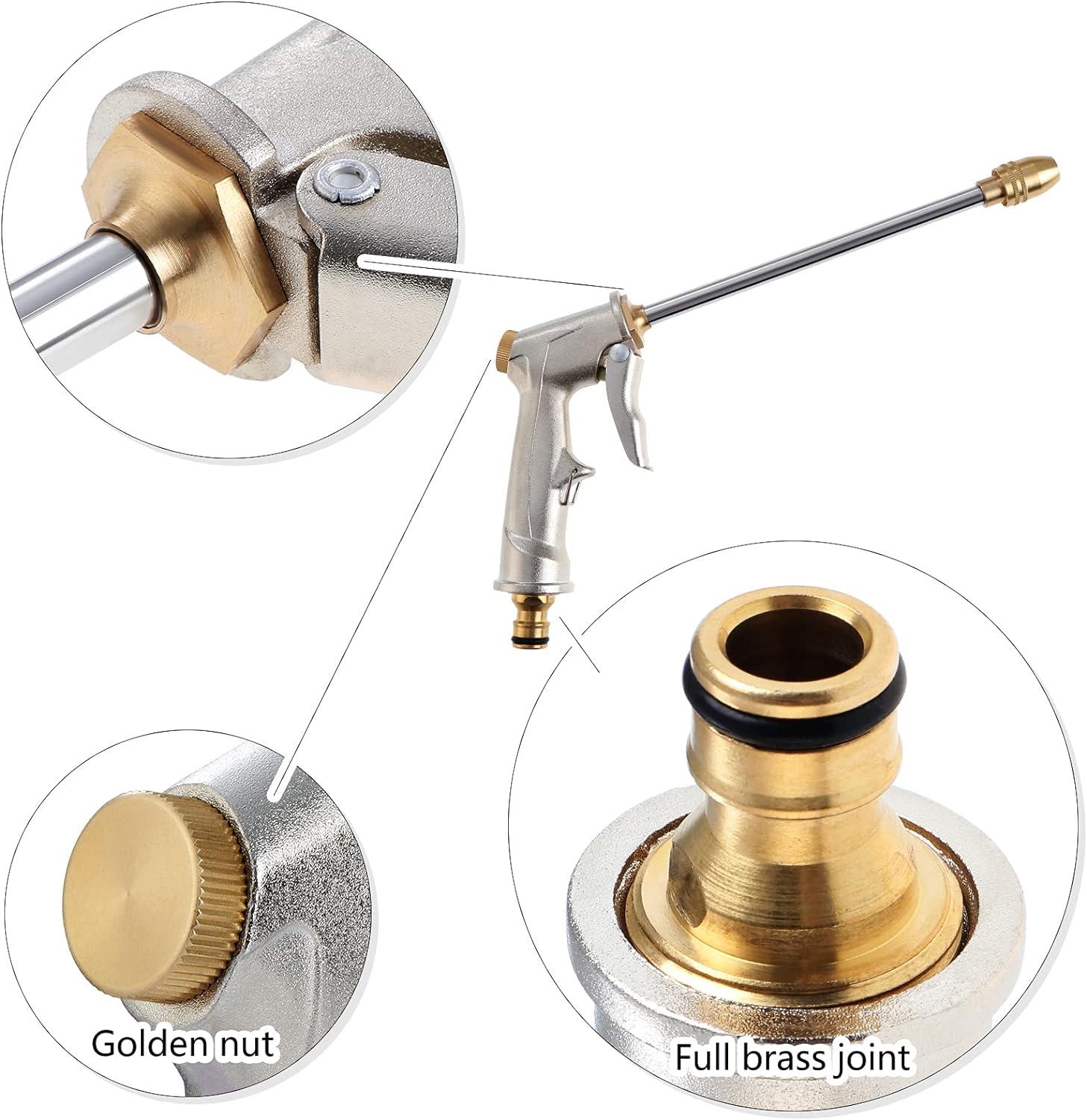 Ngắn tưới áp áp suất cao cho vườn lục bình xịt lục dài với vòi phun bằng đồng để rửa/nước và vườn/vỉa hè