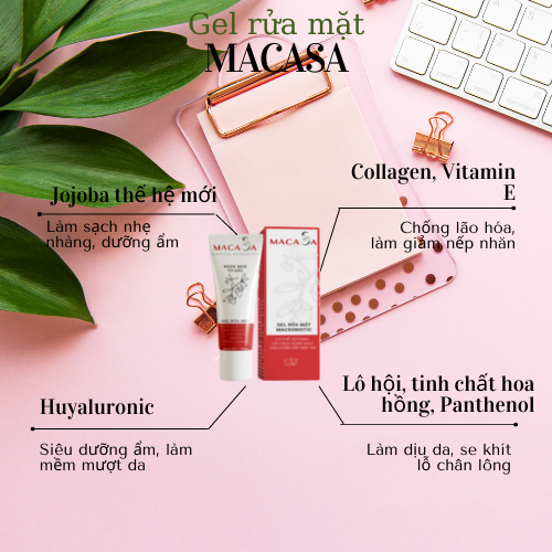 Gel rửa mặt Macrobiotic Cleanser Macrobiotic Macasa thế hệ mới vừa làm sạch ngăn ngừa mụn, se khít lỗ chân lông, vừa dưỡng da mềm mịn trắng sáng