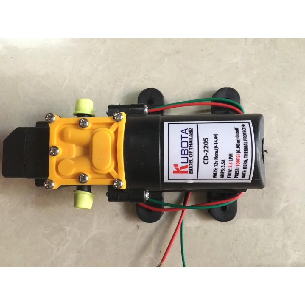 Máy bơm nước mini 12V áp lực cao Lưu lượng nước 5.5L phút Sử dụng làm bộ phun sương tưới cây bộ rửa xe mini