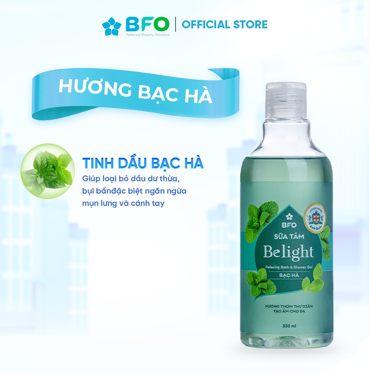 Sữa Tắm Tinh Dầu Thư Giãn Thiên Nhiên Belight Giúp Da Mềm Mại Ngừa Mụn Lưu Hương Suốt Ngày Dài Dung Tích 330ml