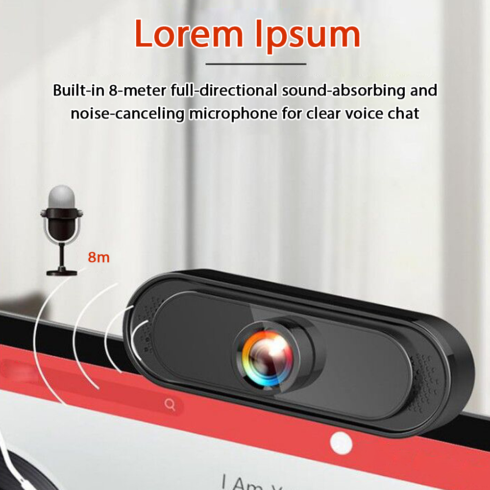 Webcam 2M Pixel USB2.0 1080P FHD với micrô cho máy tính xách tay