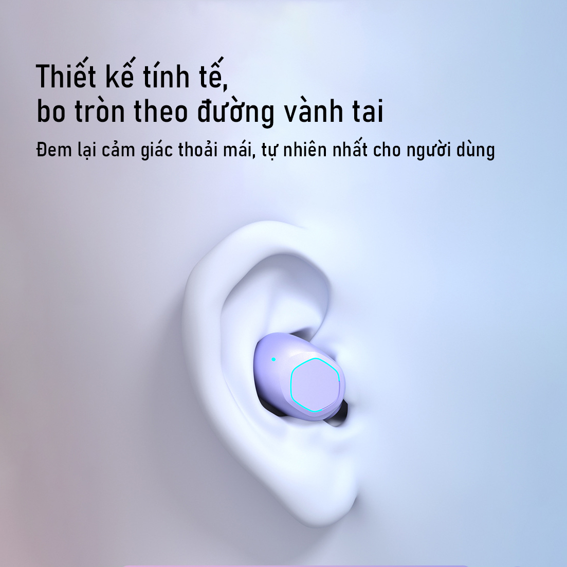 Tai nghe nhét tai không dây, bluetooth 5.2 kết nối nhanh và ổn định- D1477