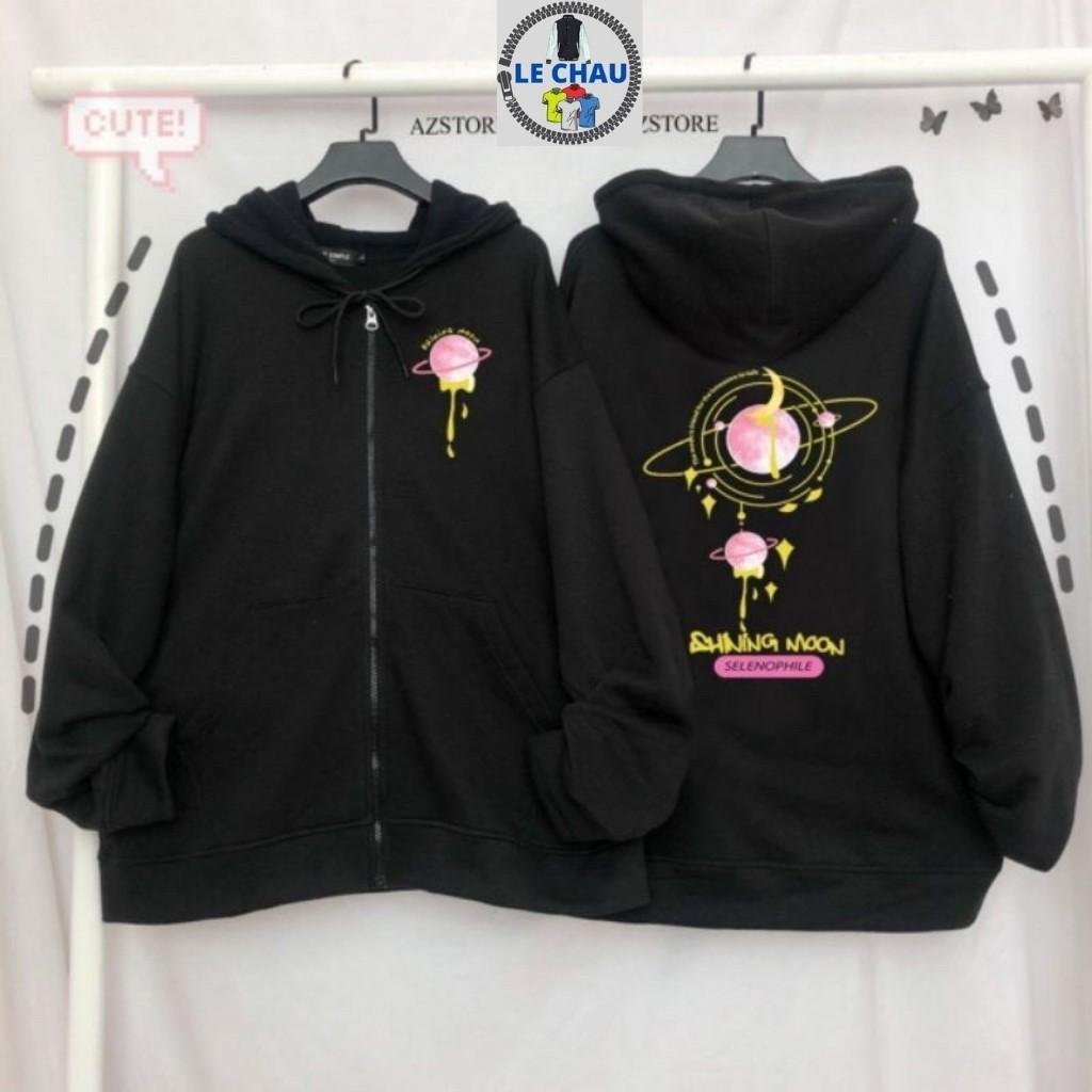 Áo khoác nỉ hoodie dây kéo có mũ áo khoac ulzzang street style Hàn quốc MOON LECHAU AKN11 trẻ trung năng động giá rẻ