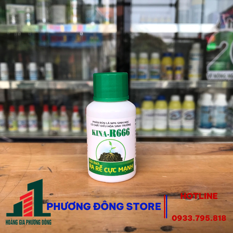 Phân bón lá NPK sinh học Kina-R666 chai 25ml