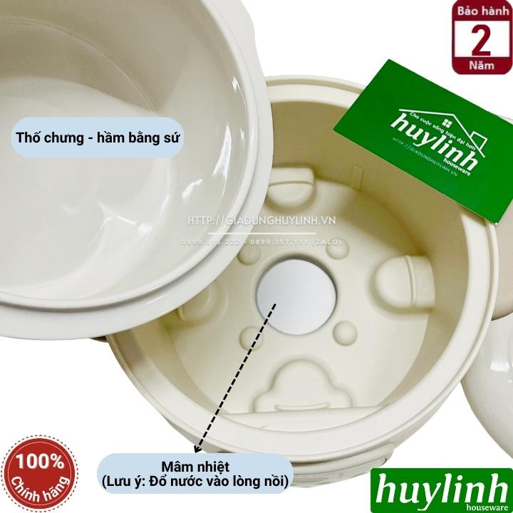 Nồi nấu cháo, chưng yến, hầm cách thuỷ Bennix BN-10SLC - 1 lít - kèm xửng hấp - Hàng chính hãng