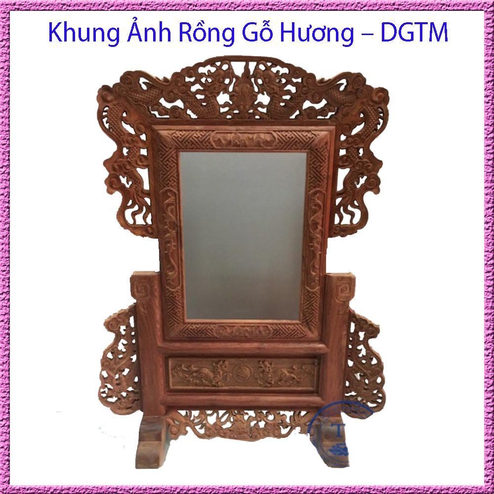 Khung Ảnh Rồng Gỗ Hương, Khung tứ linh lồng ảnh 20x30cm