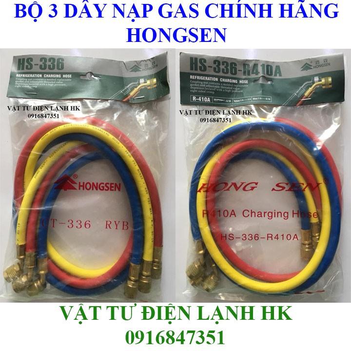 Bộ 3 dây nạp gas Hongsen HS-336 cho gas R22 và R410A - T - dây nạp gas lạnh HS-336 RYB 410