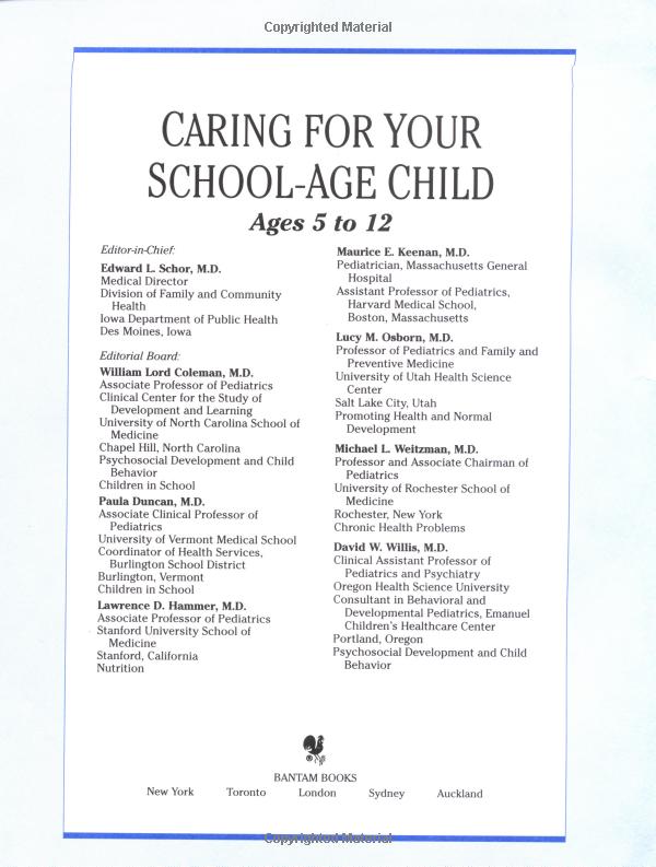 Caring for Your School-Age Child: Ages 5 to 12 (Child Care)