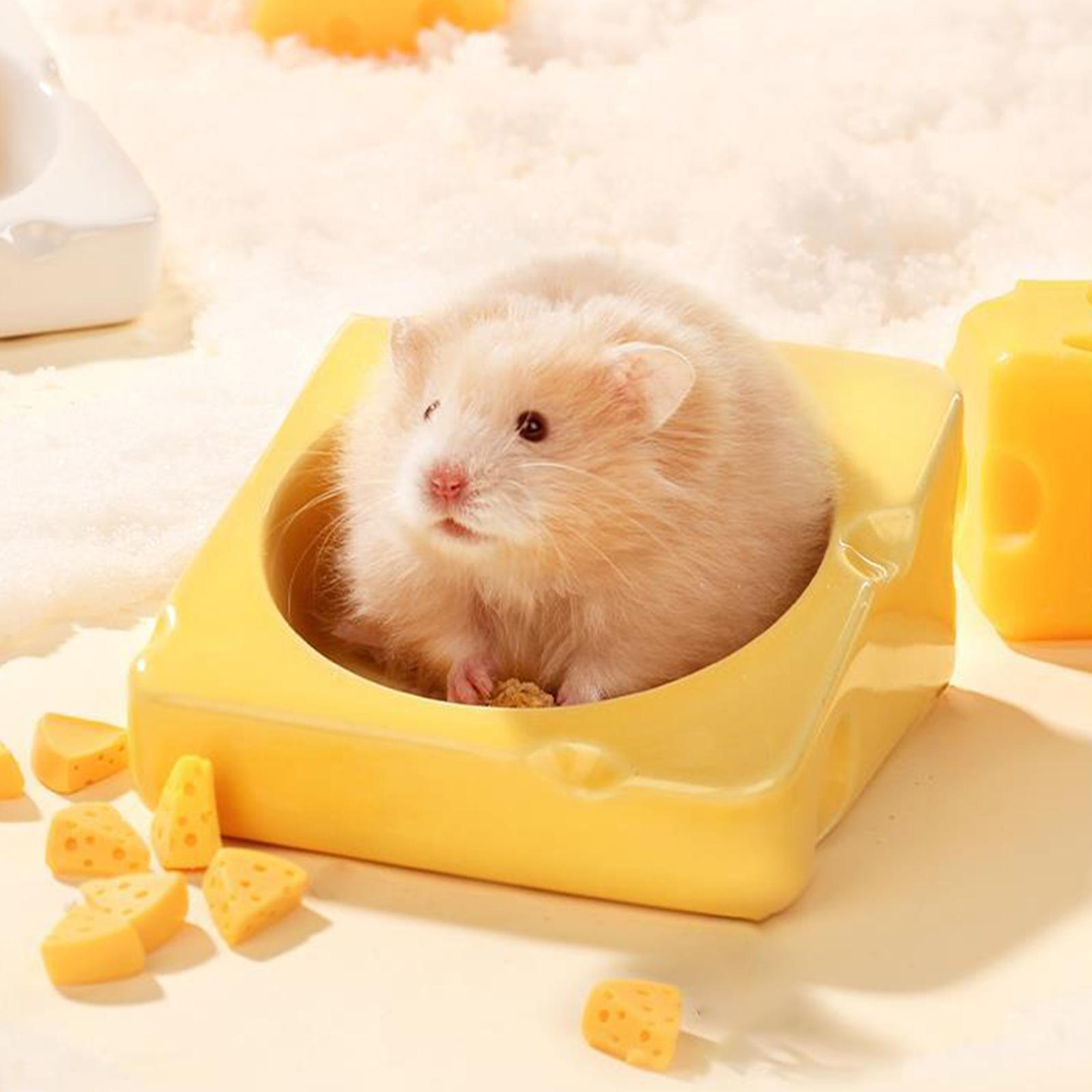 Portable Hamster Food Bowl Stable Durable Ceramic Feeding Bowl for Chinchilla Gerbil Small Animals