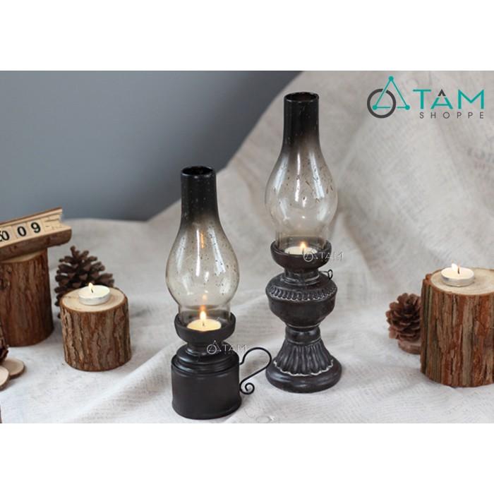 Mô hình đèn dầu cổ Vintage đốt nến tealight số 02