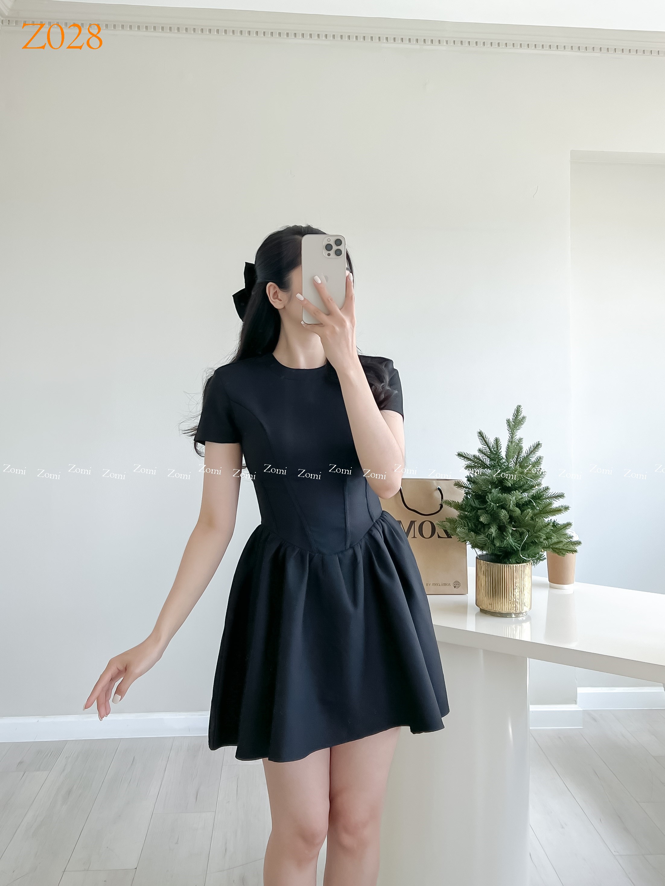 Đầm xoè nhấn eo tôn dáng xinh xắn thiết kế ZOMI Z028