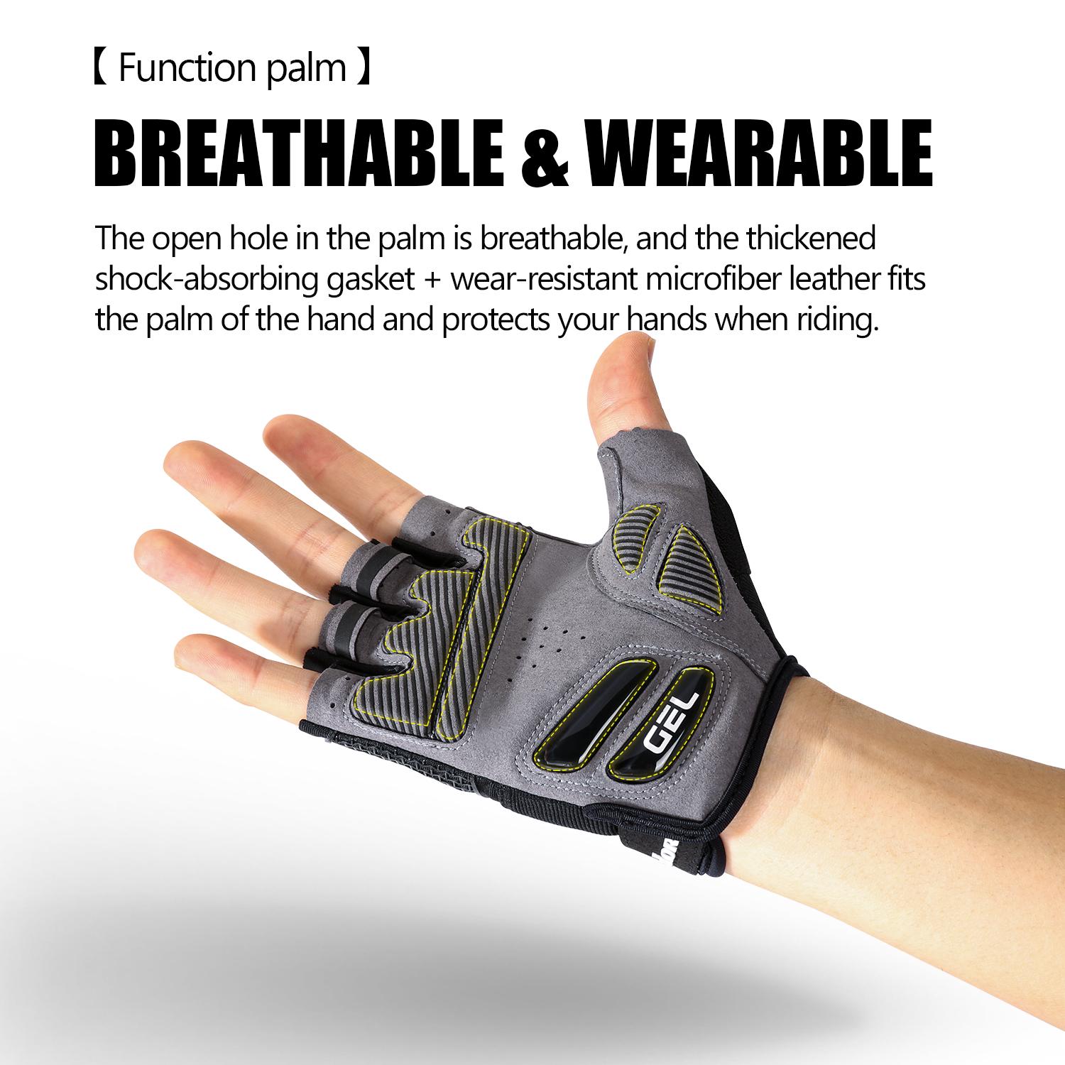 Mới Ngón Tay Nam Và Nữ Găng Tay Xe Đạp Silicone Lỏng Chống Sốc Thoáng Khí Xe Đạp Thể Thao Găng Tay Thể Dục Color: A0028-BK Size: XL