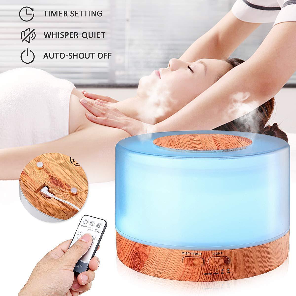 Mới Nhất Hạt Gỗ Khuếch Tán Tinh Dầu Siêu Âm Thanh Máy Phun Sương Tạo Độ Ẩm Hộ Gia Đình Hương Thơm Khuếch Tán Tinh Dầu Làm Thơm Phòng Phun Sương Tạo Với 7 Đèn LED