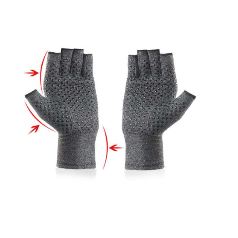 Ấm Áp Găng Tay Nửa Ngón Mitten Với Màn Hình Cảm Ứng Silicone Chống Trơn Trượt Găng Tay Nén Găng Tay Cho Xương Khớp Color: Black Size: L