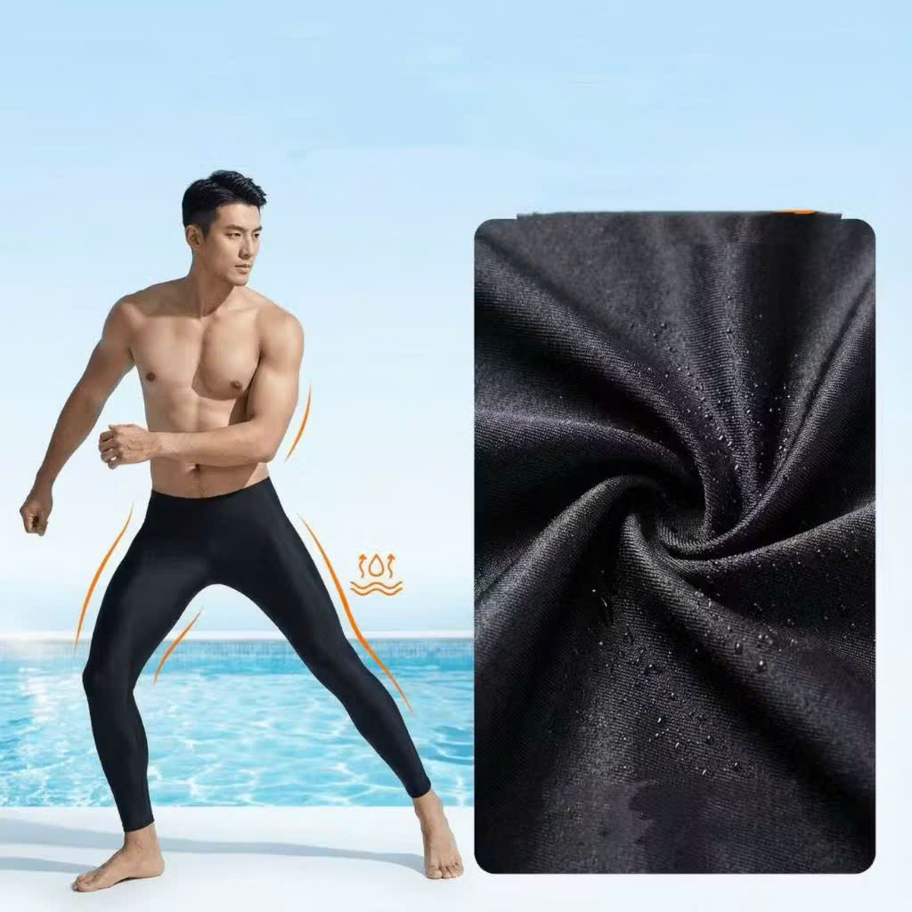 Quần bơi dài lẻ nam màu đen trơn-Hàng Quảng Châu cao cấp ( quần bơi, quần lặn biển...)
