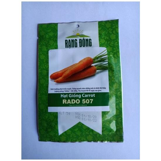 Hạt Giống Cà Rốt RADO 507 - 5gr - Củ to, ngắn, ít xơ, màu đỏ tươi, bảo quản được lâu