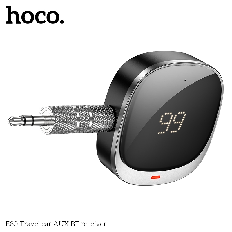 Thiết bị thu Bluetooth cho Loa trên ô tô/ tai nghe/ amply Hoco E80 bluetooth V5.3 pin 12h cổng sạc type C _ Hàng chính hãng