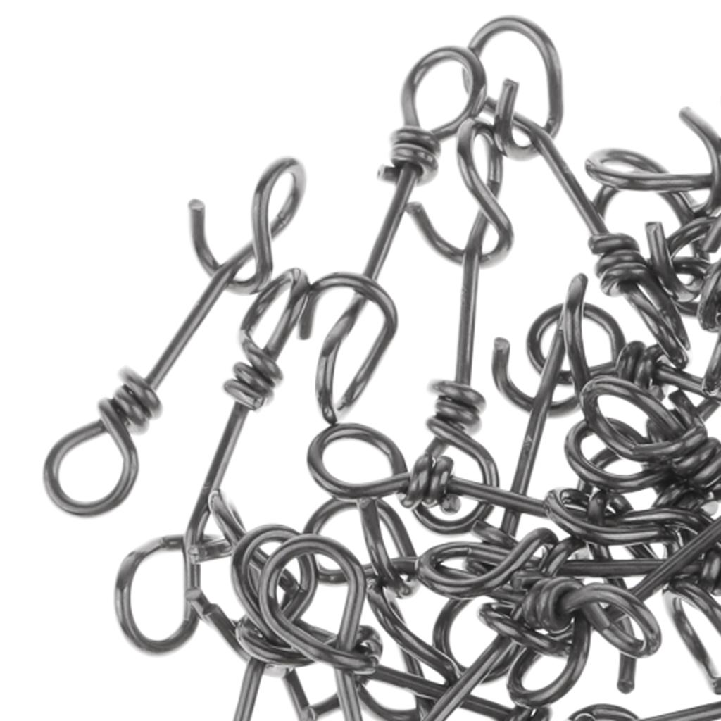 50 Pieces Steel Quick Lock Fishing Snap Clip Swivel Connector 10mm