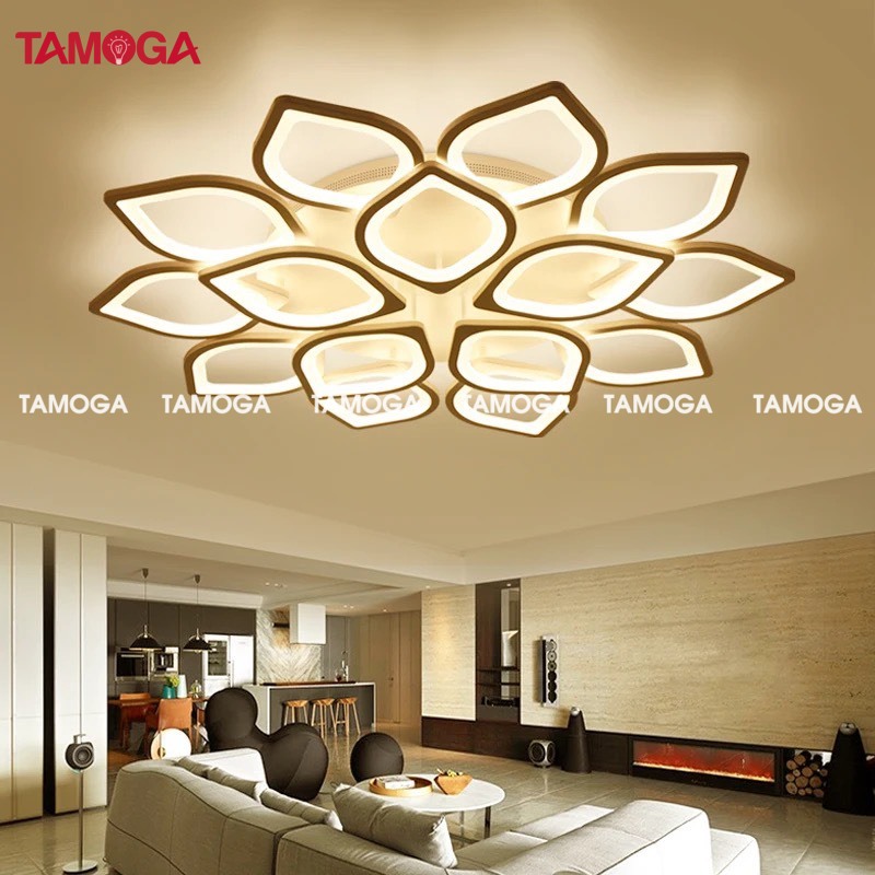 Đèn mâm ốp trần hình cánh đào 15 CÁNH TAMOGA BLADER 2098 Đường kính 900mm+ Tặng kèm điều khiển từ xa