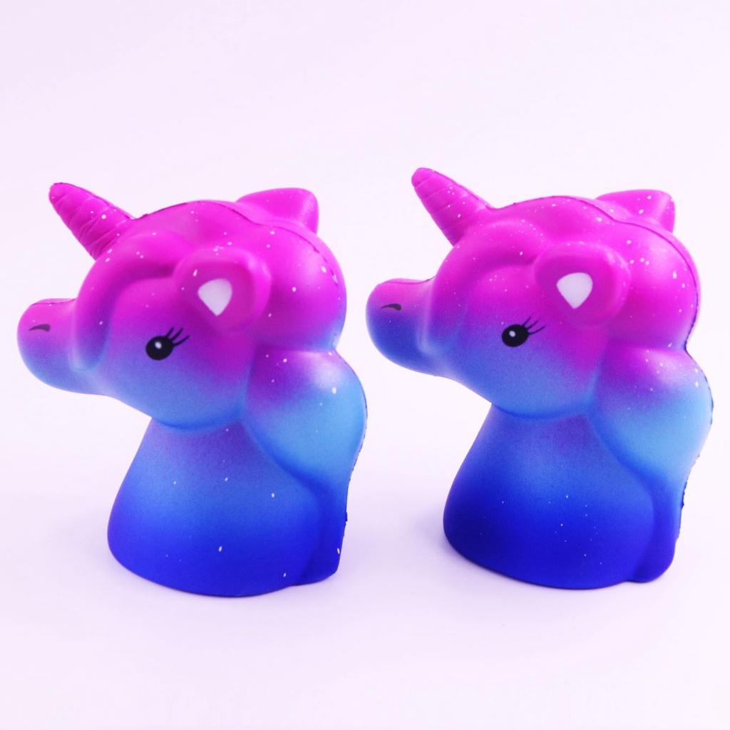 Squishy Lớn JUMBO Hình ngựa 1 sừng khổng lồ màu xanh dương Đồ Chơi Xốp Giảm Stress Hình mềm mịn dễ Thương đàn hồi Cho Bé