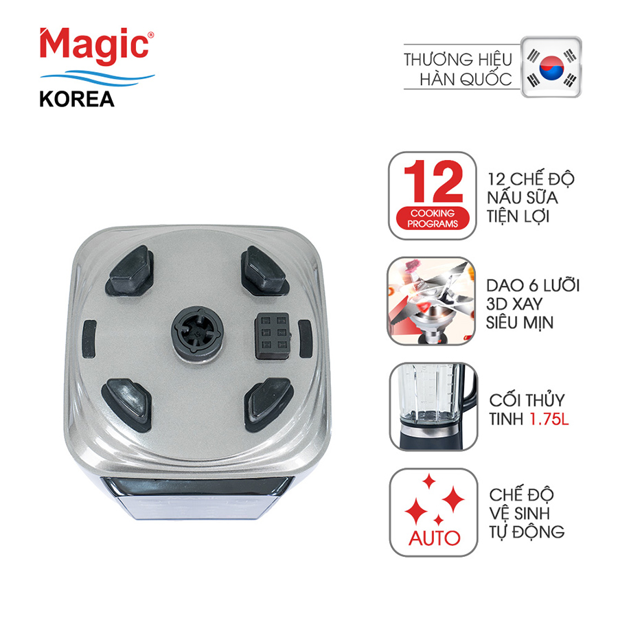 Máy nấu sữa hạt Magic Korea A-96 Bạc - Hàng chính hãng