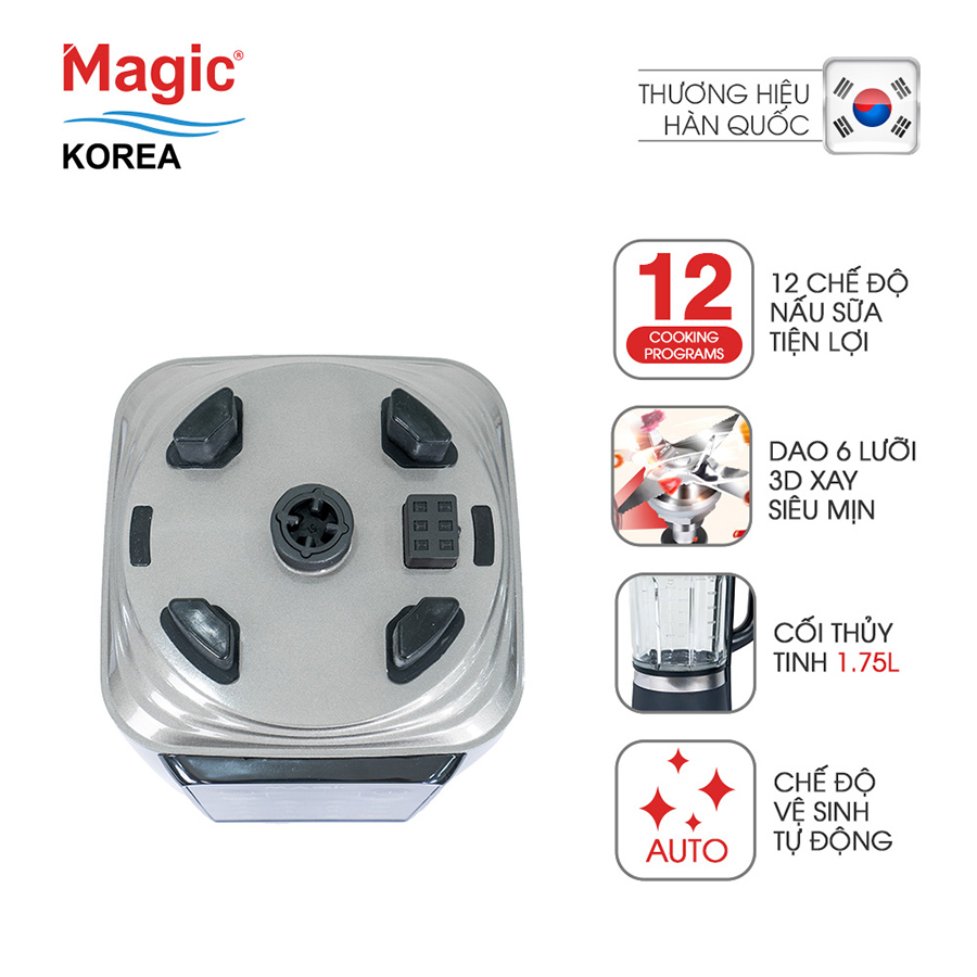 Máy nấu sữa hạt Magic Korea A-96 Bạc (1.75 Lít) - Hàng chính hãng