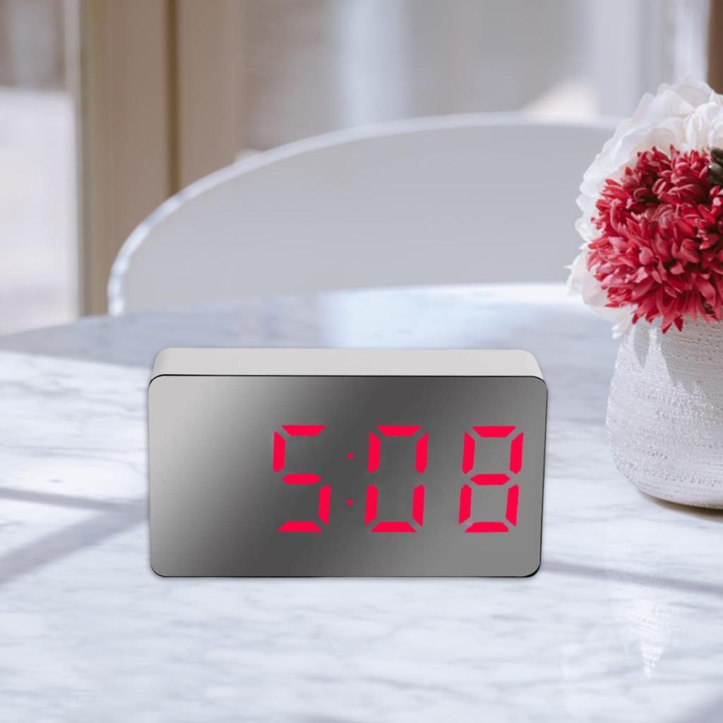 2X Digital Alarm Clock Large Date Snooze Time 3'' Table Clocks Decoration Red
