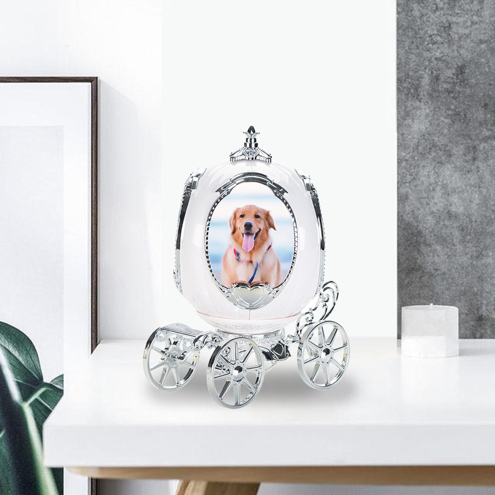 Photo Frame Music Box Rotating Picture Display for Bedroom Desktop