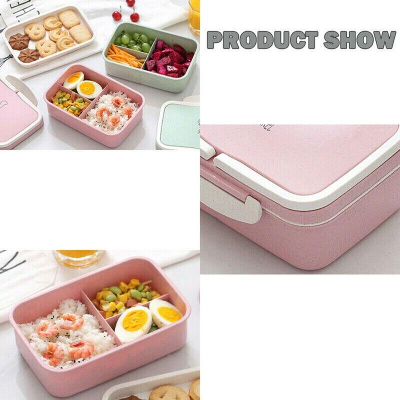 NEW Eco-friendly Wheat Straw Microwave Bento Lunch Box Food Container Storage US