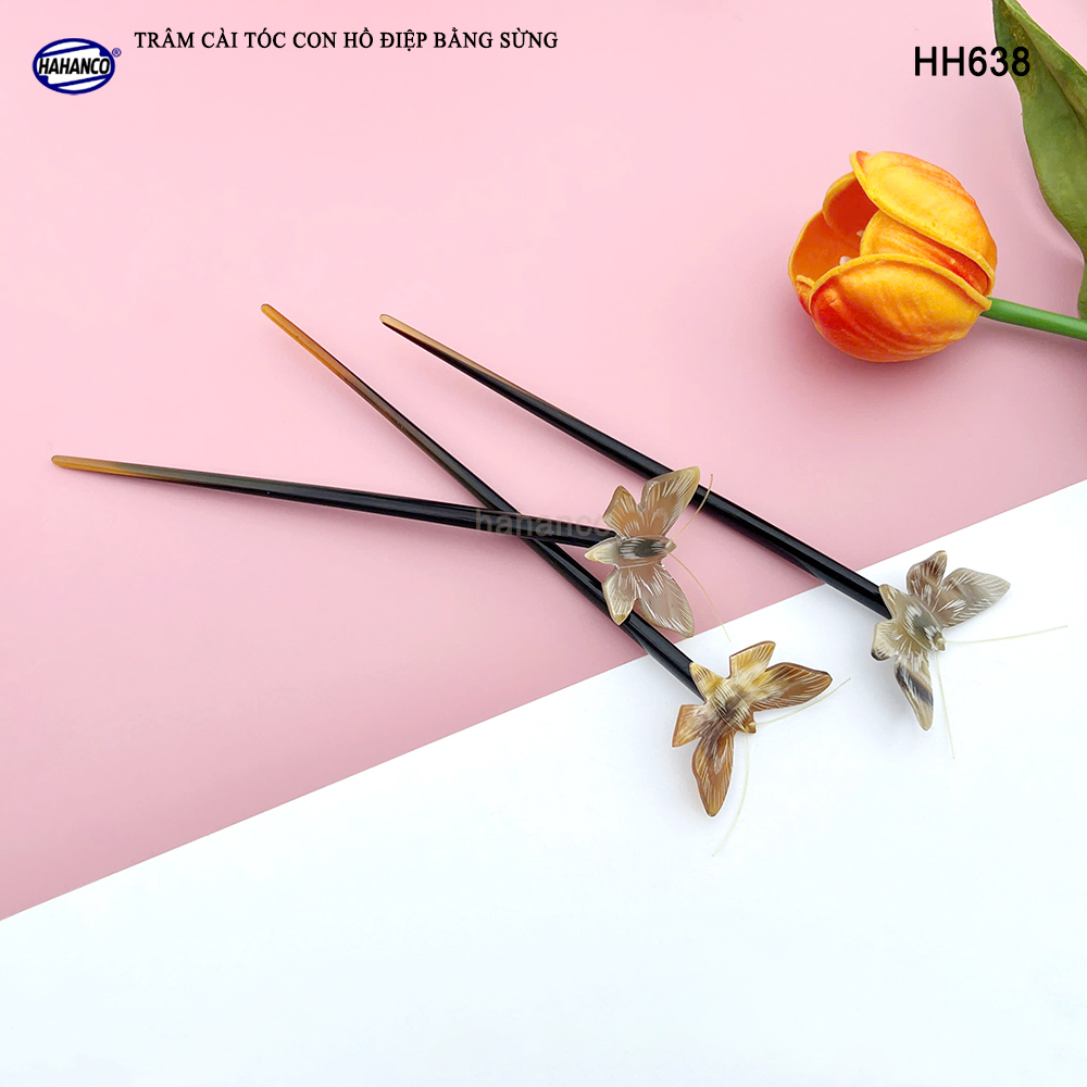 Trâm Cài Tóc Hồ Điệp Bằng Sừng HAHANCO Phụ Kiện Cài Tóc Cho Phái Nữ - HH638